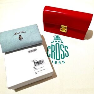 MARK CROSS Red Clutch Grace Lungo Wallet on Chain Crossbody Purse Bag NEW NWT